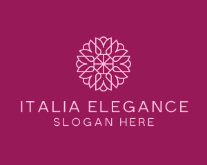 Decorative Elegant Pink Flower logo design