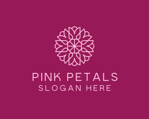 Decorative Elegant Pink Flower logo design