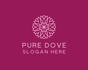 Decorative Elegant Pink Flower logo design