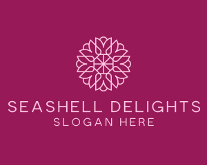 Decorative Elegant Pink Flower logo design