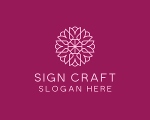 Decorative Elegant Pink Flower logo design