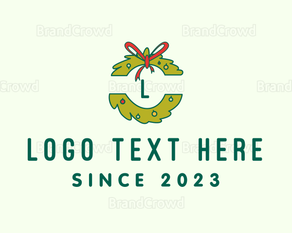 Christmas Wreath Decoration Logo