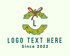 Wreath - Ribbon Wreath Letter logo design