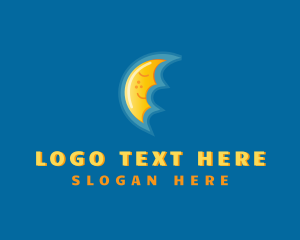 Glowing - Sleeping Happy Moon logo design