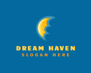 Sleep - Sleeping Happy Moon logo design