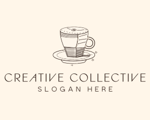 Abstract Hipster Creative Cafe logo design