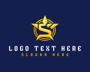 Star Shield Letter S logo design