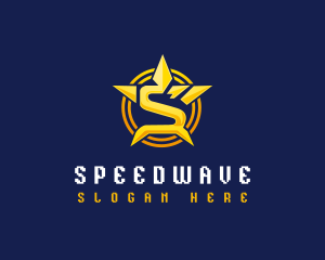 Star Shield Letter S logo design