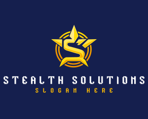 Star Shield Letter S logo design