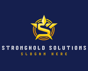 Star Shield Letter S logo design