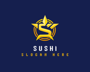 Star Shield Letter S logo design