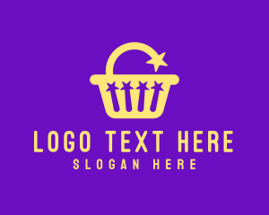 Buy And Sell - Starry Shopping Basket logo design