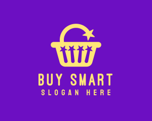 Starry Shopping Basket logo design