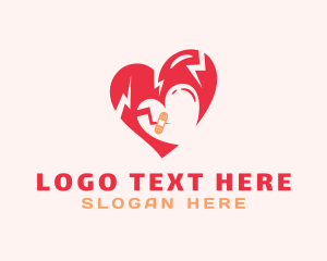 Bandage - Broken Love Heart logo design