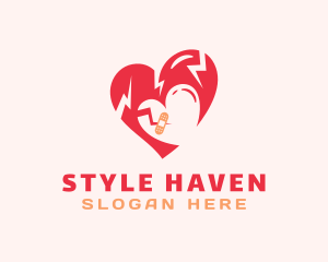 Heart - Broken Love Heart logo design