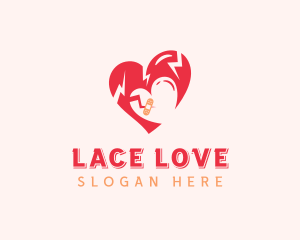 Broken Love Heart  logo design