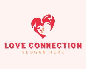 Broken Love Heart  logo design