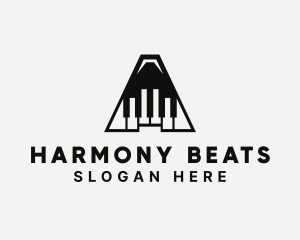 Instrumental - Piano Keys Letter A logo design