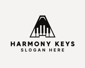 Piano - Piano Keys Letter A logo design