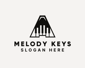 Piano - Piano Keys Letter A logo design