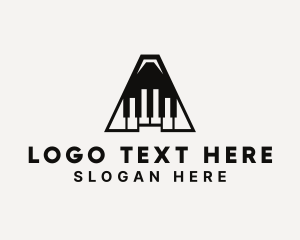 Keyboard - Piano Keys Letter A logo design