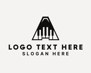 Instrumental - Piano Keys Letter A logo design