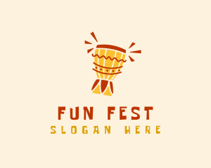 Fest - African Drum Beat logo design