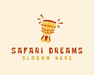 African Drum Instrument logo design