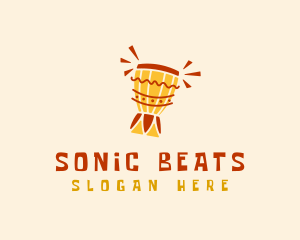 African Drum Instrument logo design