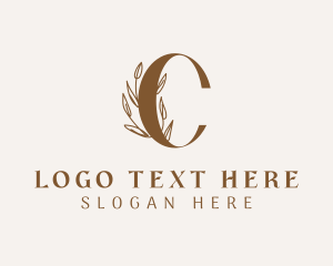 Brown - Fashion Flower Letter C logo design