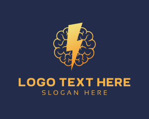 Smart - Gradient Brain Thunder logo design