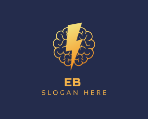 Education - Gradient Brain Thunder logo design