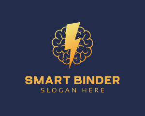 Gradient Brain Thunder logo design