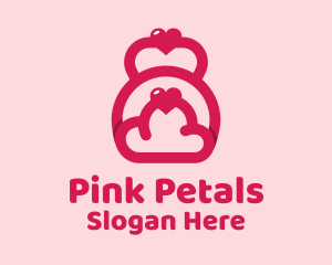 Pink Heart Kettlebell logo design