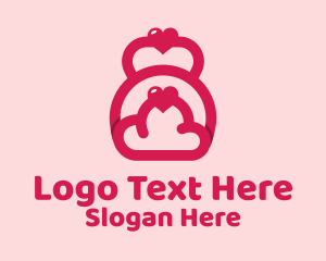 Weight - Pink Heart Kettlebell logo design