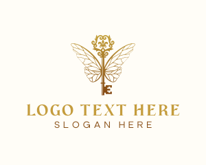 Elegant - Insect Wing Key logo design