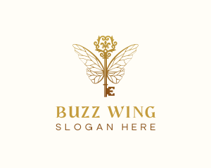 Insect Wing Key logo design