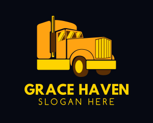 Tow Truck - Yellow Moving Cargo logo design