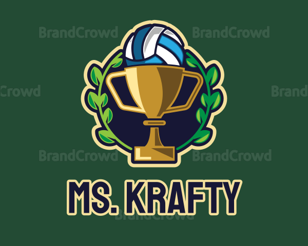 Volleyball Trophy Cup Logo