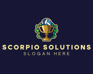 Volleyball Trophy Cups logo design