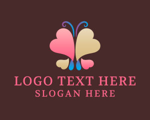 Heart - Feminine Butterfly Heart logo design