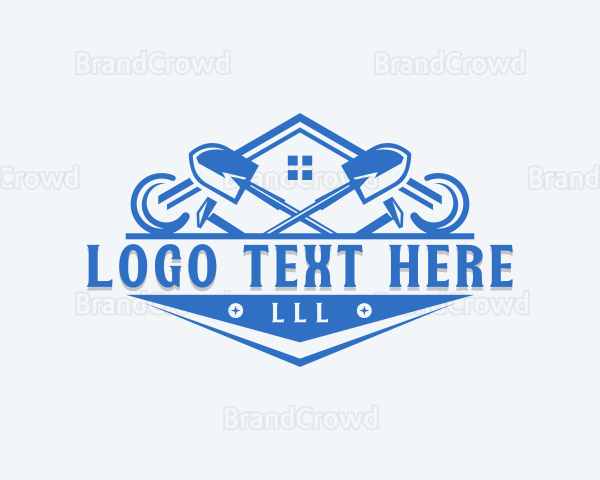 Handyman Shovel Mallet Logo