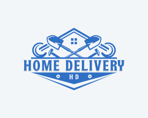 Handyman Shovel Mallet  logo design