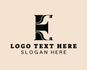 Interior  Design - Interior Design Contractor Letter E logo design