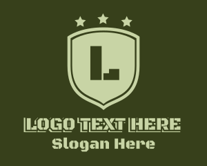 Army - Army Shield Lettermark logo design
