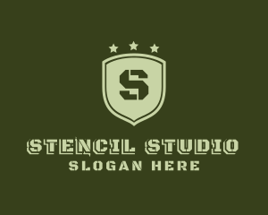 Stencil - Army Shield Military logo design