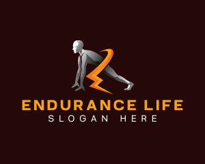 Endurance - Gym Runner Lightning logo design
