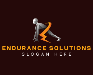 Endurance - Gym Runner Lightning logo design