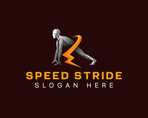 Gym Runner Lightning logo design