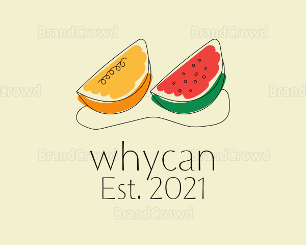 Papaya Watermelon Fruit Logo